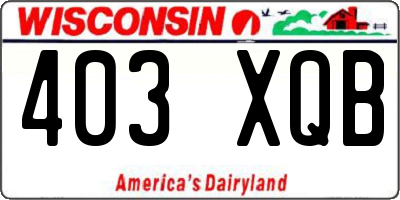 WI license plate 403XQB