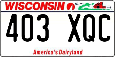 WI license plate 403XQC