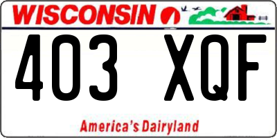 WI license plate 403XQF
