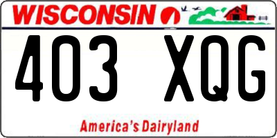 WI license plate 403XQG