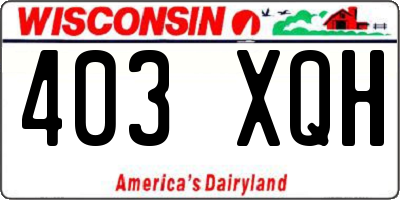 WI license plate 403XQH