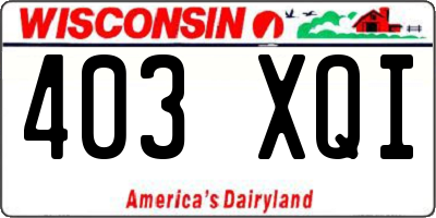 WI license plate 403XQI