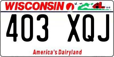WI license plate 403XQJ