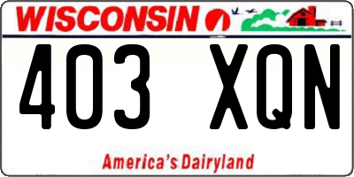 WI license plate 403XQN