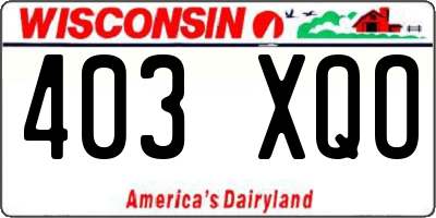 WI license plate 403XQO