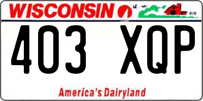WI license plate 403XQP