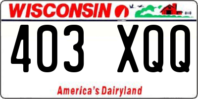 WI license plate 403XQQ