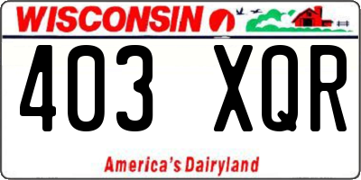 WI license plate 403XQR