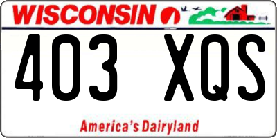WI license plate 403XQS