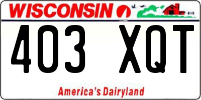WI license plate 403XQT