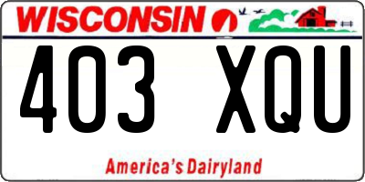 WI license plate 403XQU