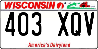 WI license plate 403XQV
