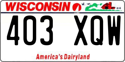 WI license plate 403XQW