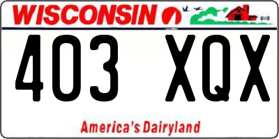 WI license plate 403XQX