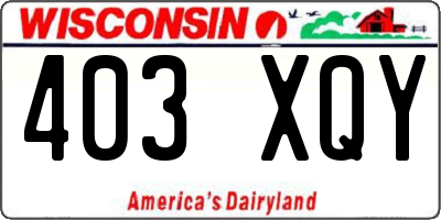 WI license plate 403XQY