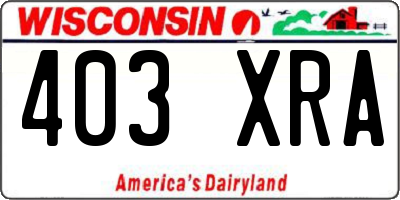 WI license plate 403XRA