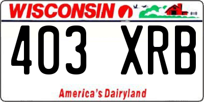 WI license plate 403XRB