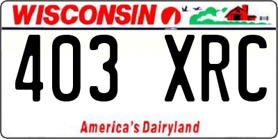 WI license plate 403XRC