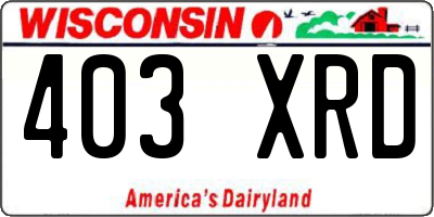 WI license plate 403XRD