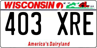 WI license plate 403XRE