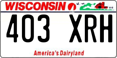 WI license plate 403XRH
