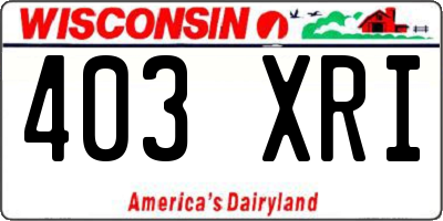 WI license plate 403XRI