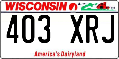 WI license plate 403XRJ
