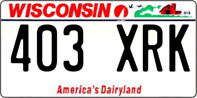 WI license plate 403XRK