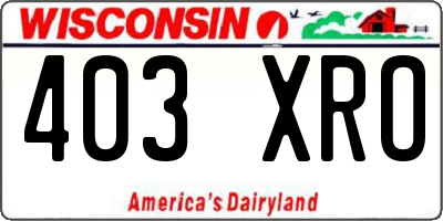 WI license plate 403XRO