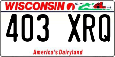 WI license plate 403XRQ