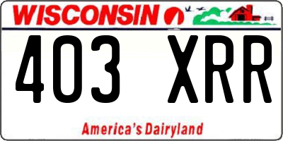 WI license plate 403XRR