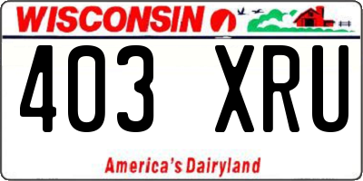 WI license plate 403XRU