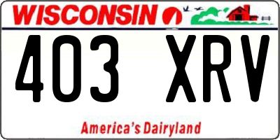 WI license plate 403XRV