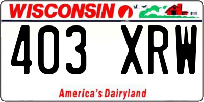 WI license plate 403XRW