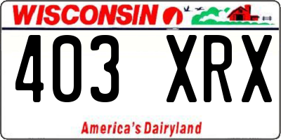 WI license plate 403XRX