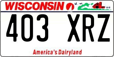 WI license plate 403XRZ