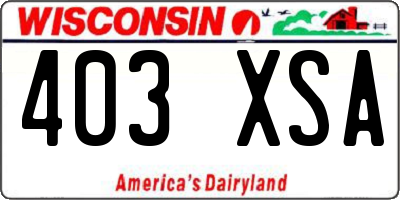 WI license plate 403XSA