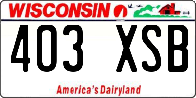 WI license plate 403XSB