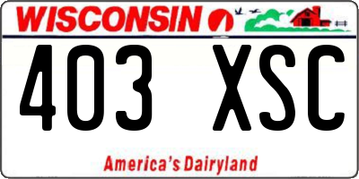 WI license plate 403XSC