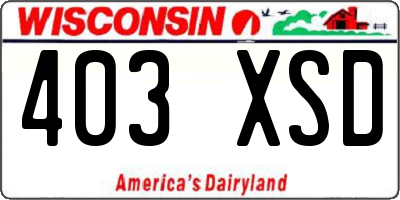 WI license plate 403XSD