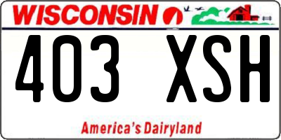 WI license plate 403XSH
