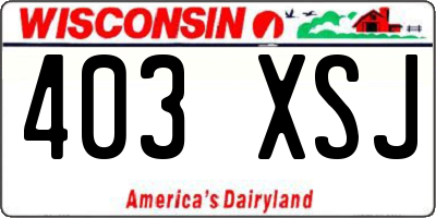 WI license plate 403XSJ