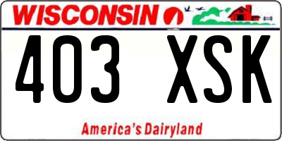 WI license plate 403XSK