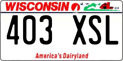 WI license plate 403XSL