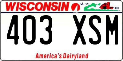 WI license plate 403XSM