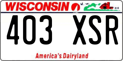 WI license plate 403XSR