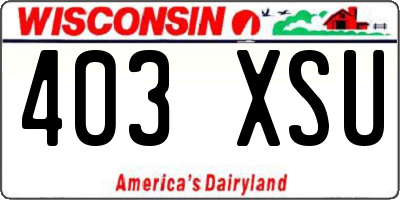 WI license plate 403XSU