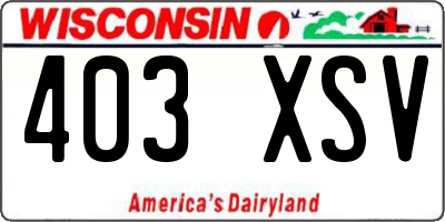 WI license plate 403XSV