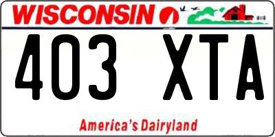 WI license plate 403XTA