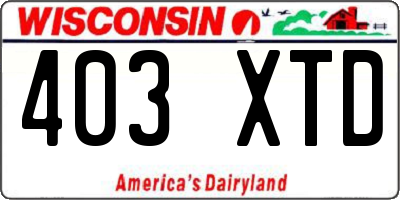 WI license plate 403XTD